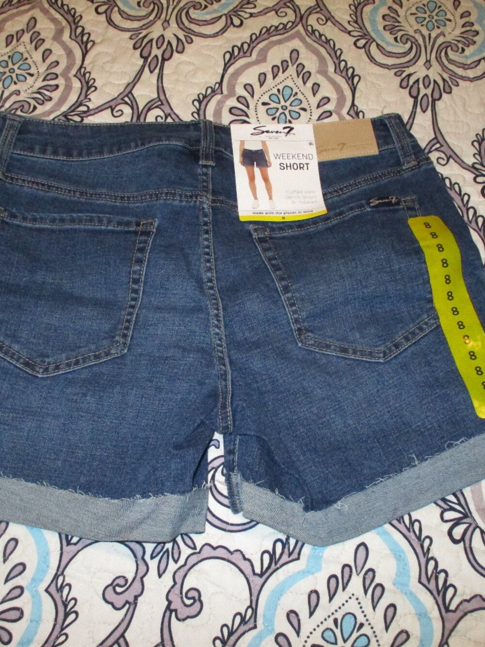 NWT. Seven 7  Seven7 size 8 denim cut-off rolled